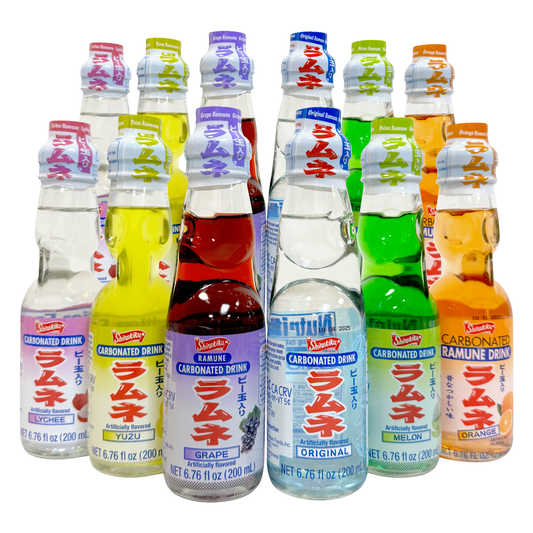 Ramune Japanese Drinks Variety Pack (12 Flavors)